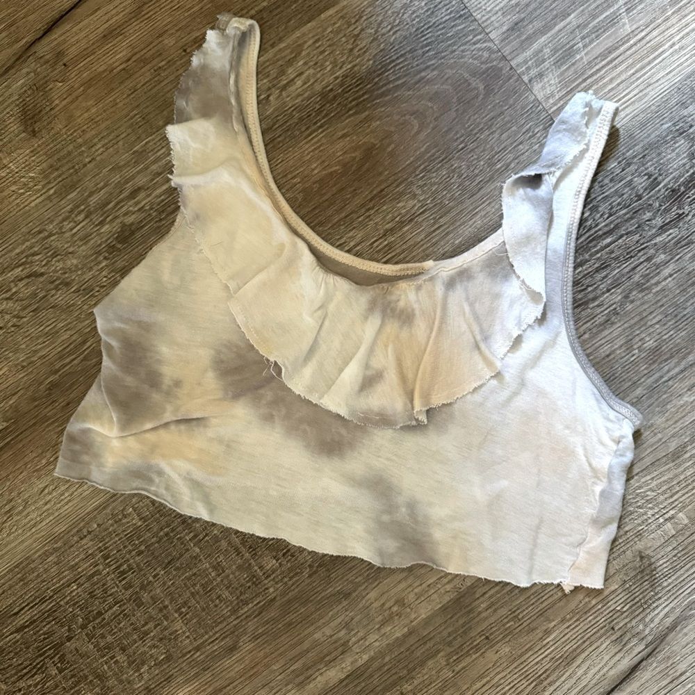 Guess Ruffled Boho Tie Dye Crop Top Size Medium